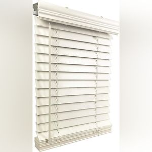 NEW IN BOXES WHITE FAUX WOOD BLIND CORDLESS 28.375 X 36